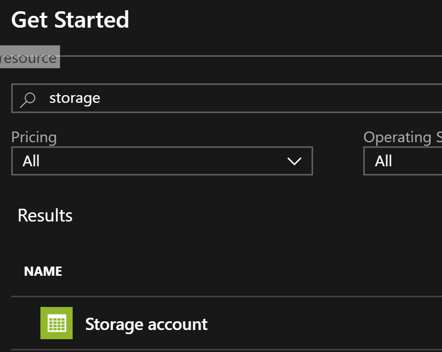 selecting the storage type