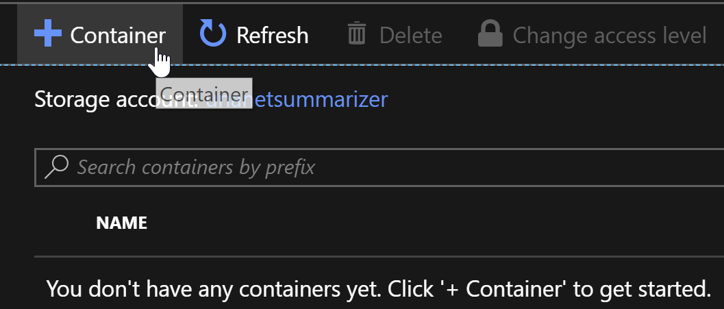 creating a container