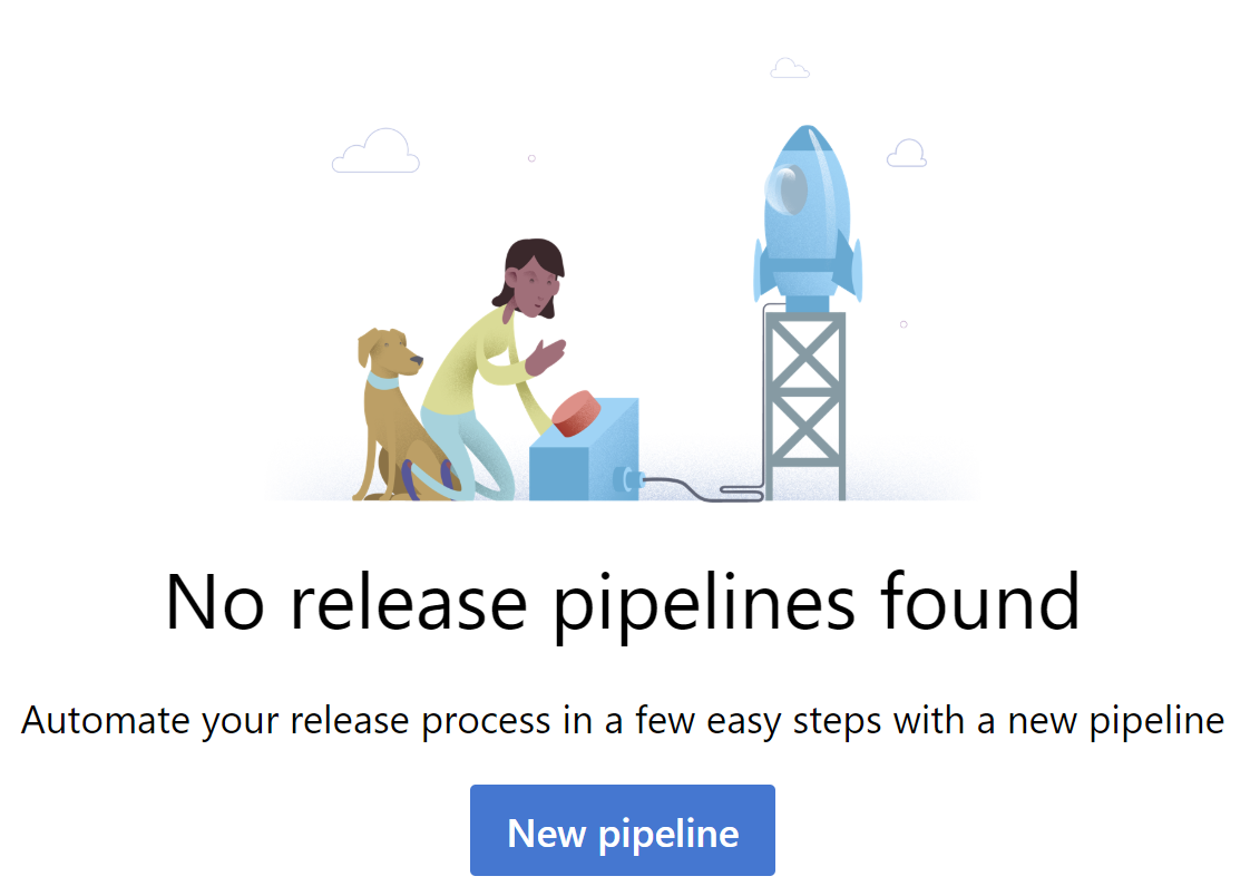 screen showing no release pipelines