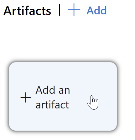 clicking the button to add an artifact