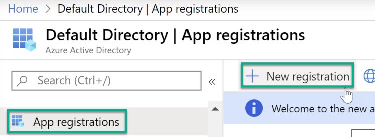 Adding an app registration