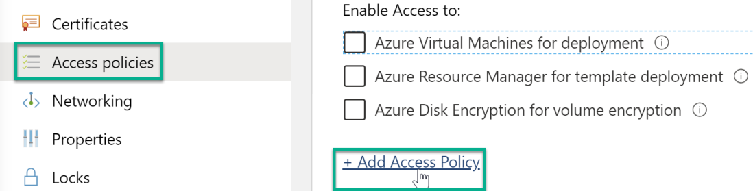 Add access policy link