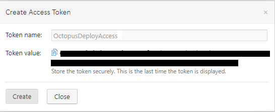 Access token text for copying