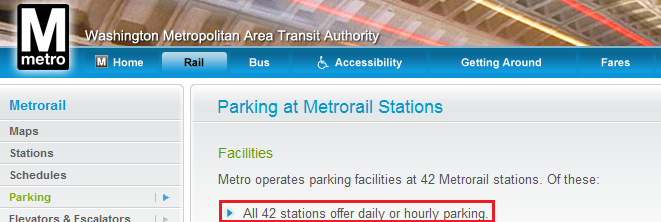 Parking at Metrorail Stations