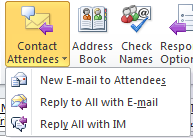 Screenshot of Contact Attendees Button