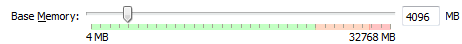 VMWare Memory Selection Screen