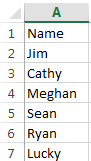 Unformatted names in Excel