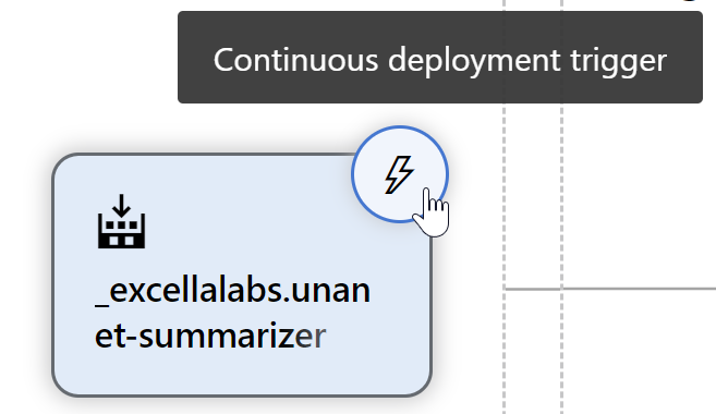 showing the label of the lightning bolt, which means continuous deployment
