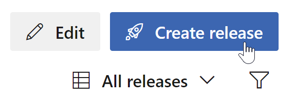 clicking the button to create a release