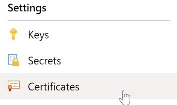 Certificate settings